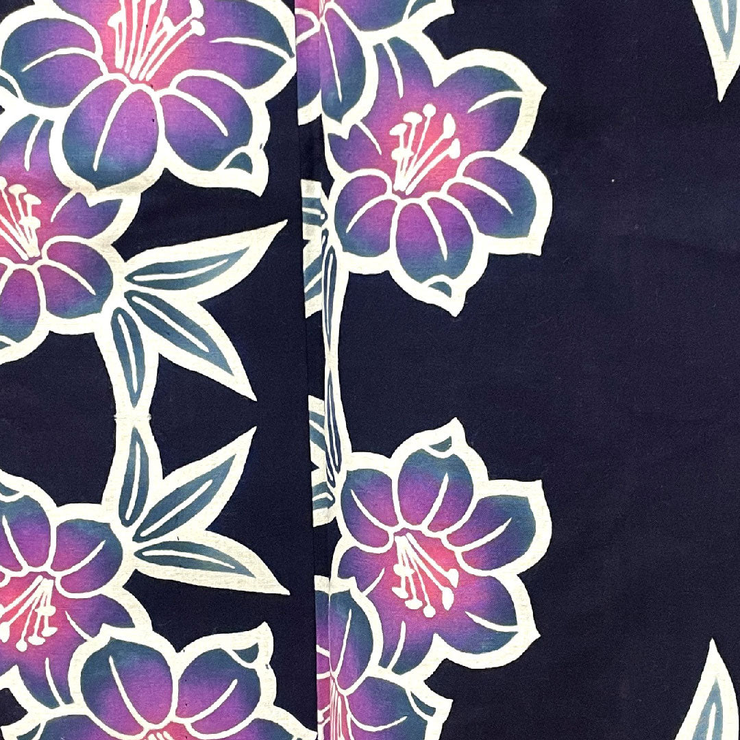 浴衣 濃紺色 スミレ 木綿 Sランク 単衣 身丈149cm 裄丈62cm 紺系 1118003692118