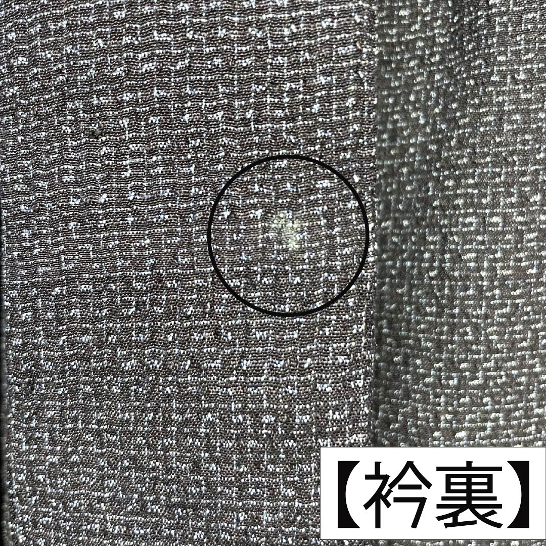 男物 正絹 Sランク 身丈136.5cm 裄丈64.5cm  塩沢紬 小絣模様 居敷当て付き 単衣 黒系 1119001942310