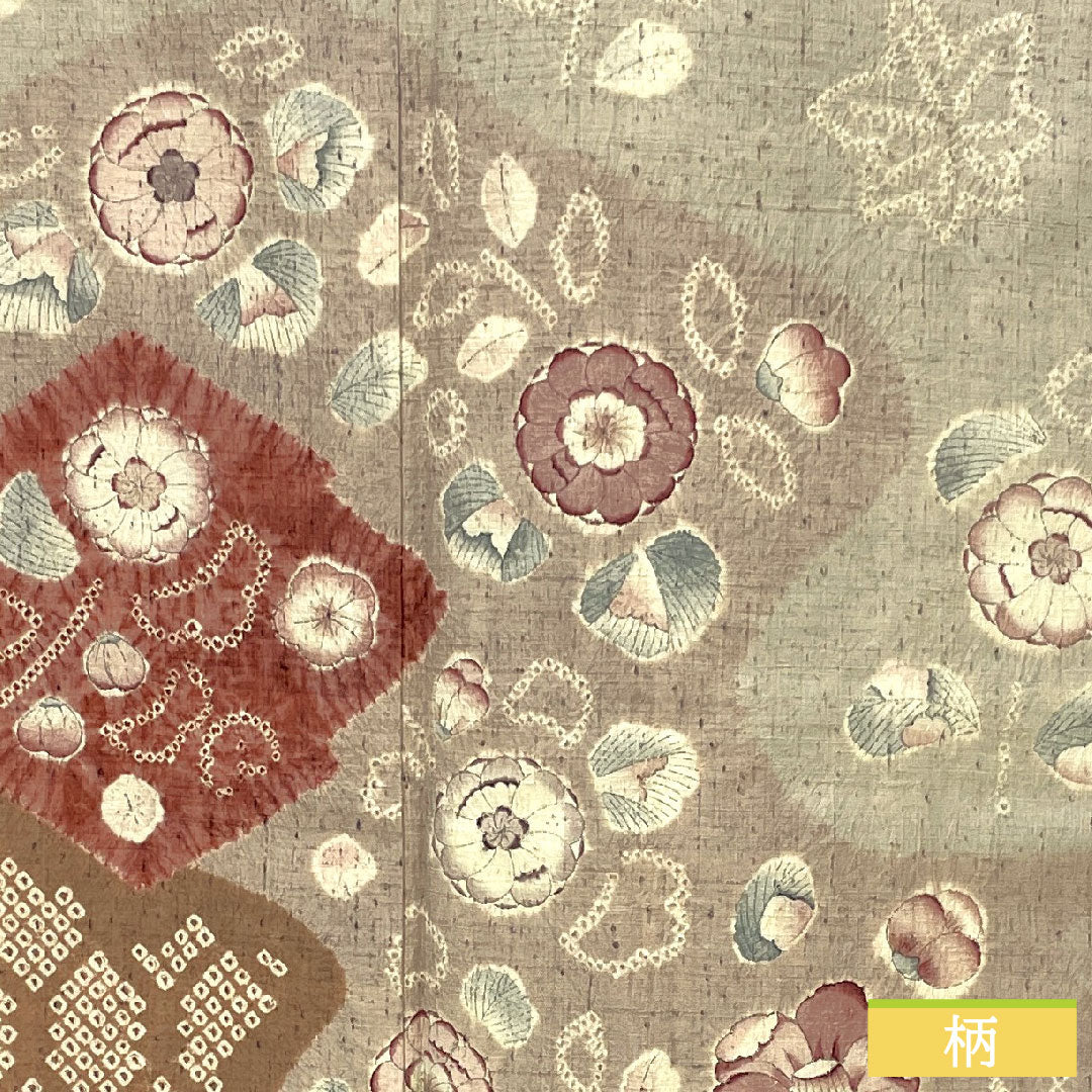 訪問着 正絹 袷 身丈157.5cm 裄丈63cm 小町鼠色（こまちねずいろ） 紬地 辻ヶ花 Sランク グレー系 1112005212322