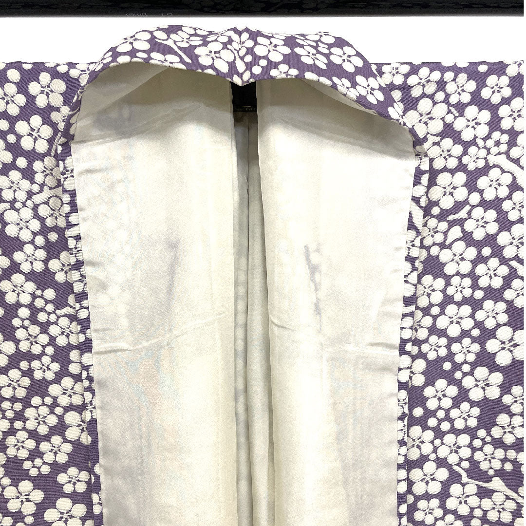 小紋 身丈154cm 裄丈62cm 袷  梅  正絹 Sランク 紫系 1115001492220