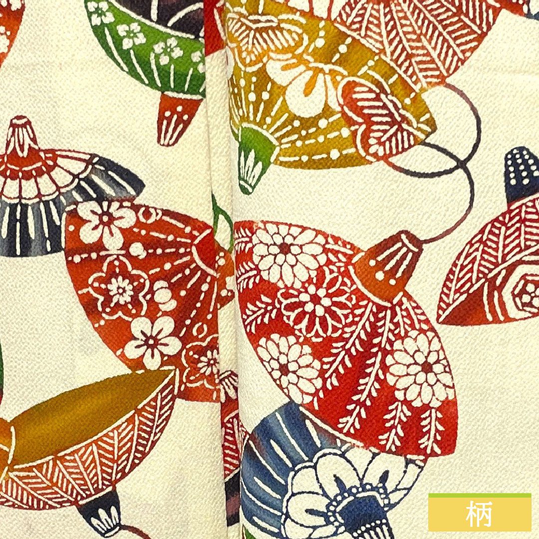 小紋 正絹 Aランク 身丈157cm 裄丈64cm 袷 乳白色（にゅうはくしょく） 京紅型 吉祥文様  クリーム系 1115007263315