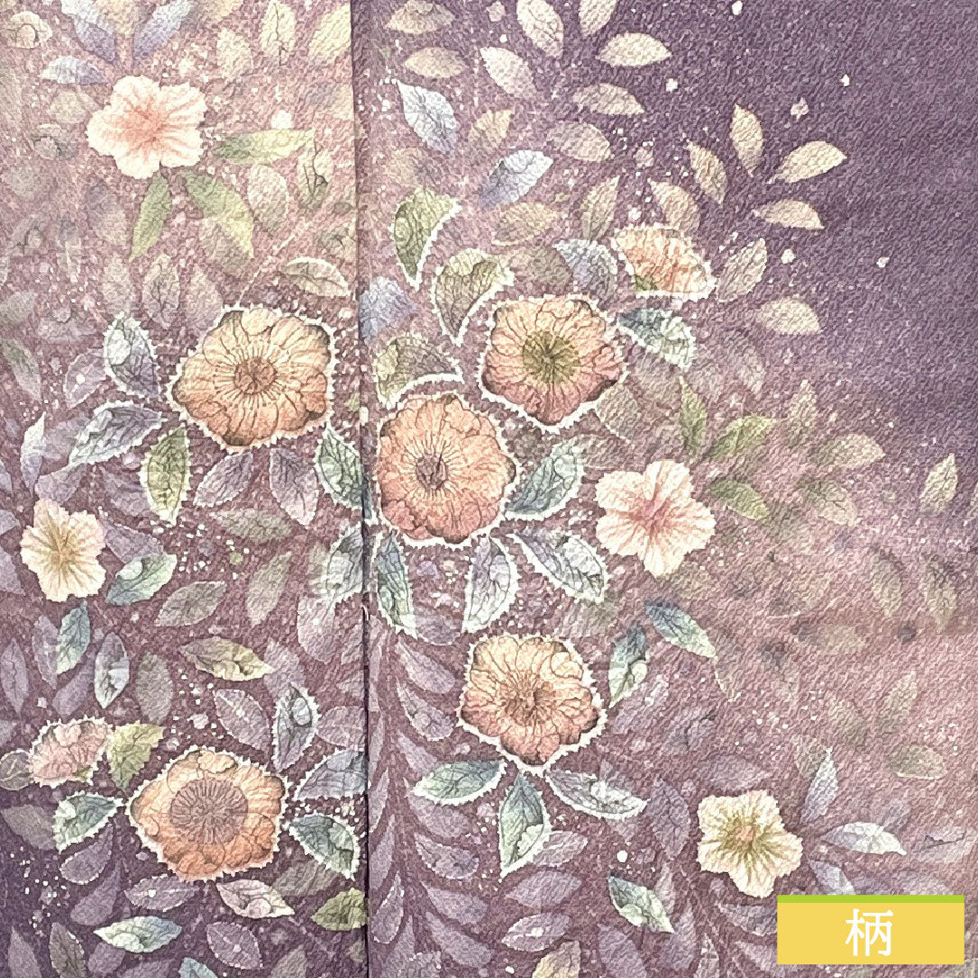 訪問着 正絹 袷 身丈154.5cm 裄丈67cm 滅紫色（けしむらさきいろ） 辻ヶ花 Aランク 紫系 1112004753220