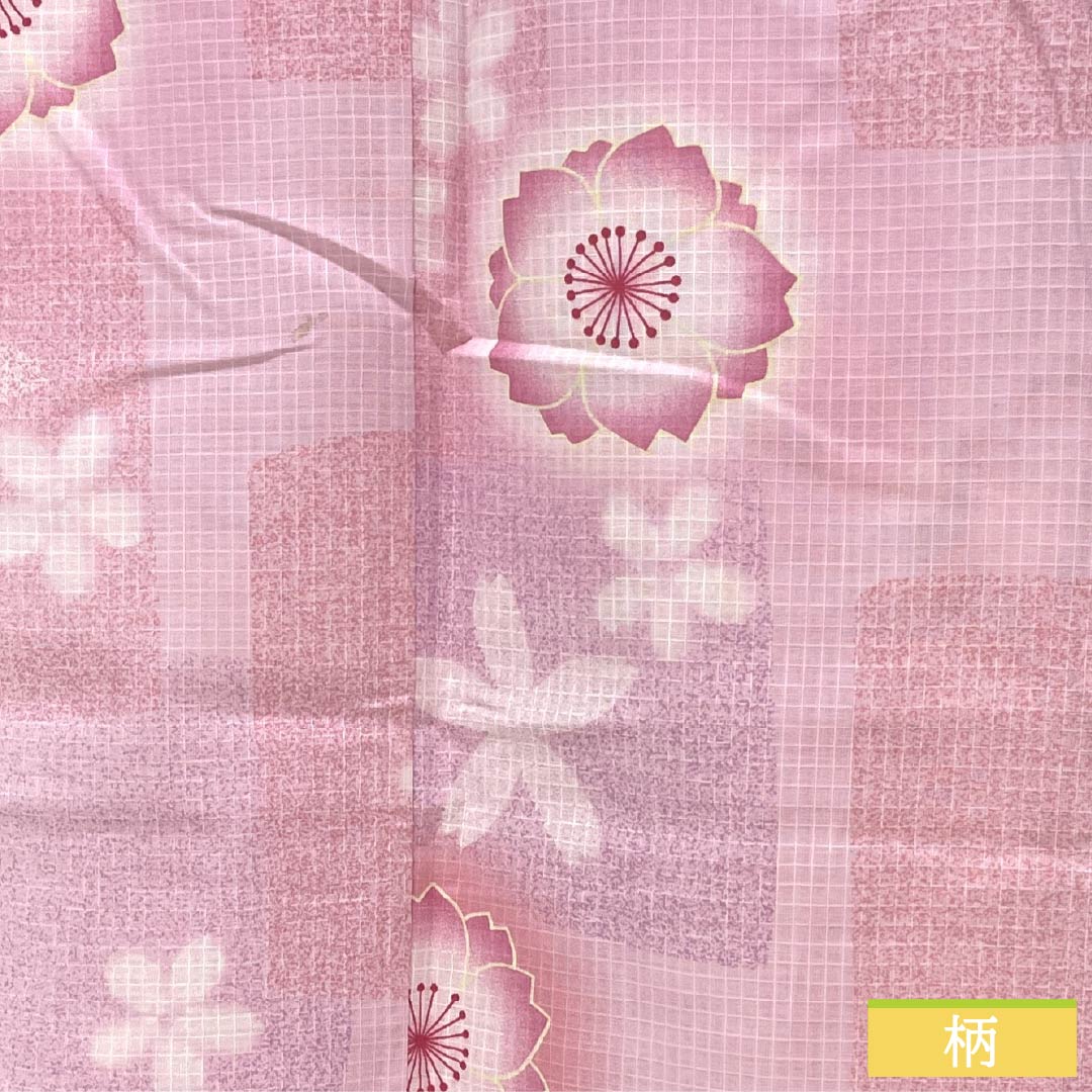 浴衣 木綿 身丈159cm 裄丈65.5cm Bランク 単衣 ピンク系 唐棣色（にわうめいろ） 八重桜 1118006074313