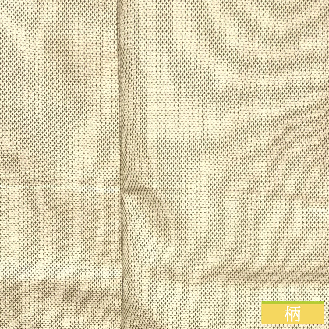紬 正絹 身丈163.5cm 裄丈64cm 砥粉色（とのこいろ） 十字絣 お召し Aランク 袷 ベージュ系 1116003573425