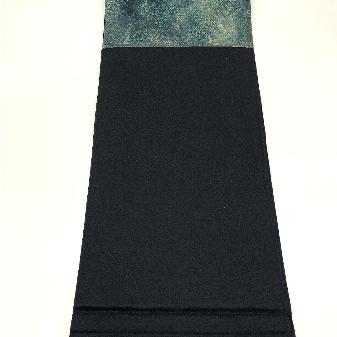 袋帯 曜変天目箔 引箔 抽象模様 帯丈422cm 正絹 Aランク 六通 セミフォーマル 青系 1123004483317