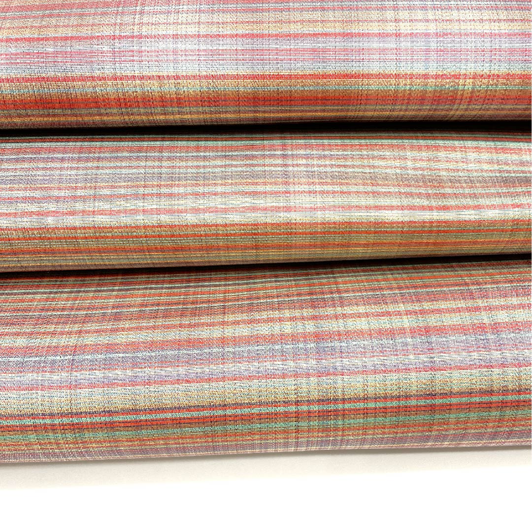 袋帯 引箔 縞 帯丈430cm 正絹 Aランク 六通 セミフォーマル グラデーション系 1123002973399