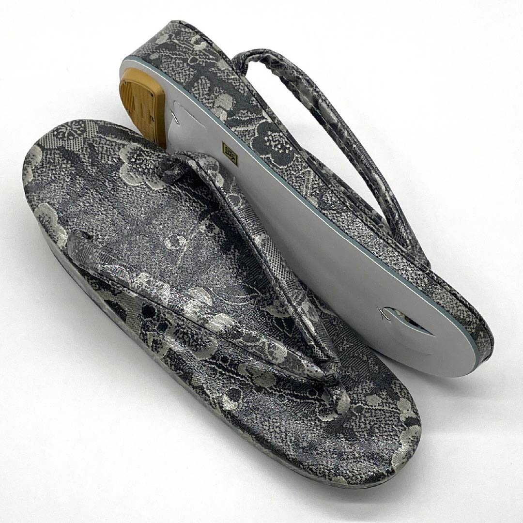 （新古品）草履バッグセット セミフォーマル Aランク 梅 Sサイズ グレー系 1133000293222