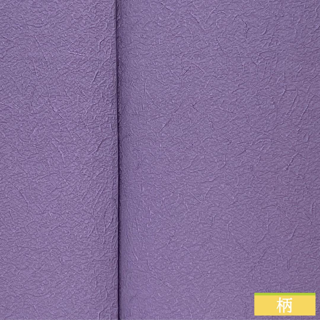 色無地 正絹 Sランク 身丈152.5cm 裄丈64.5cm 中紫色（なかのむらさきいろ） 一つ紋 五三桐 幾何学模様 袷 紫系 1114002642220