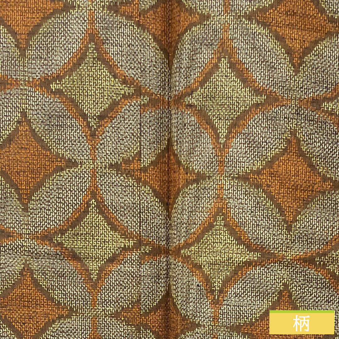 紬 正絹 身丈158cm 裄丈62.5cm 七宝 Aランク 袷 茶系 1116003543314