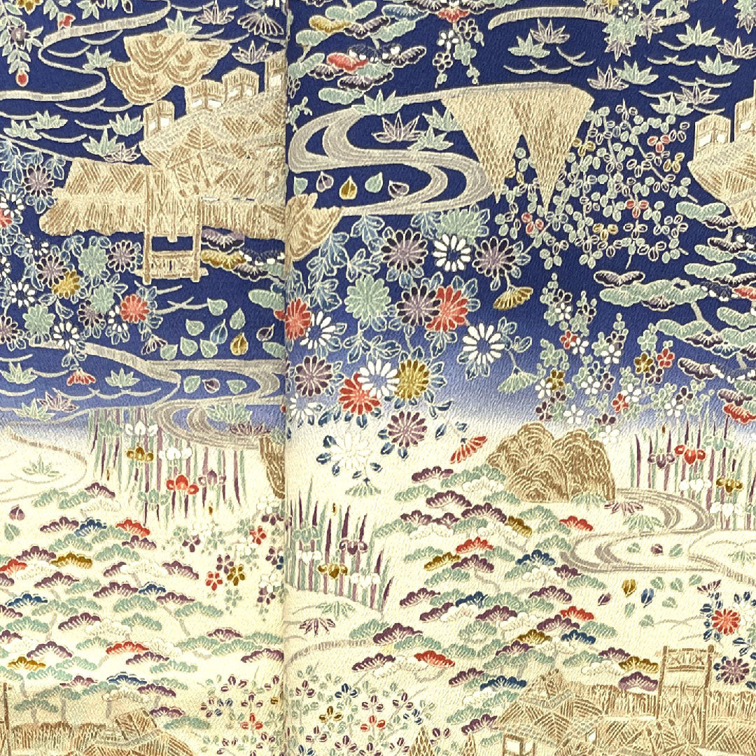 訪問着 正絹 袷 身丈158.5cm 裄丈65cm 乳白色 京友禅 茶屋辻 Sランク クリーム系 1112002972315