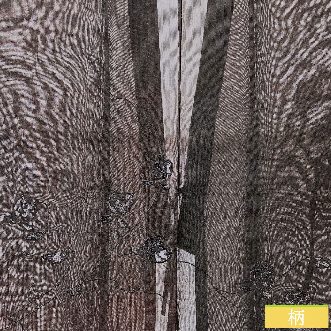 羽織 正絹 身丈81.5cm 裄丈68cm 夏物 抽象模様 紗 Sランク 夏物 黒系 1117000852910