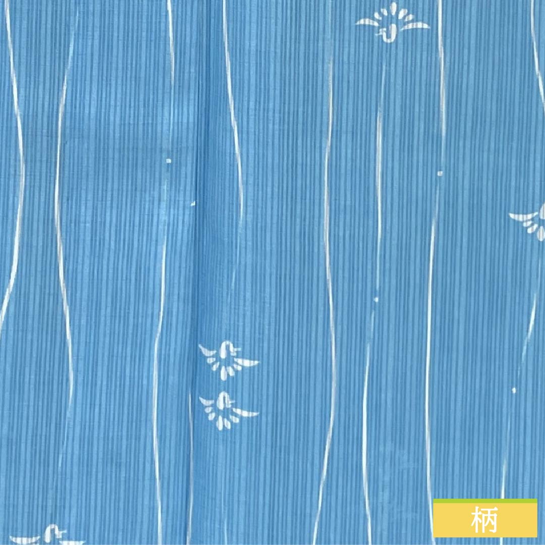 リサイクル着物】夏物 ポリエステル 小紋 身丈161cm 裄丈68cm 浅藍色