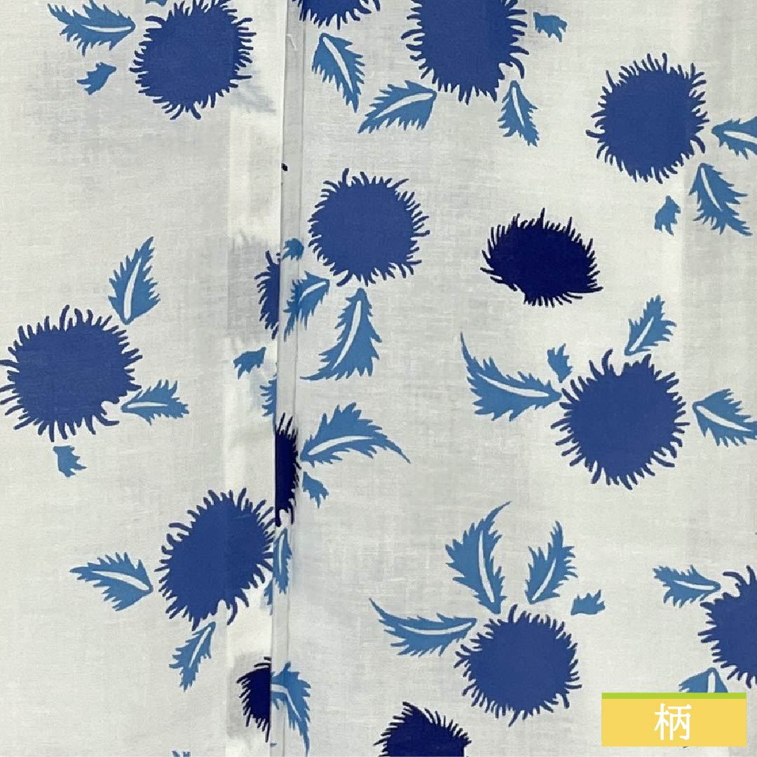 Cotton Yukata, Length 166cm, Sleeve Length 64.5cm, A Rank, Single Layer, White, Thistle Pattern, 1118006723511