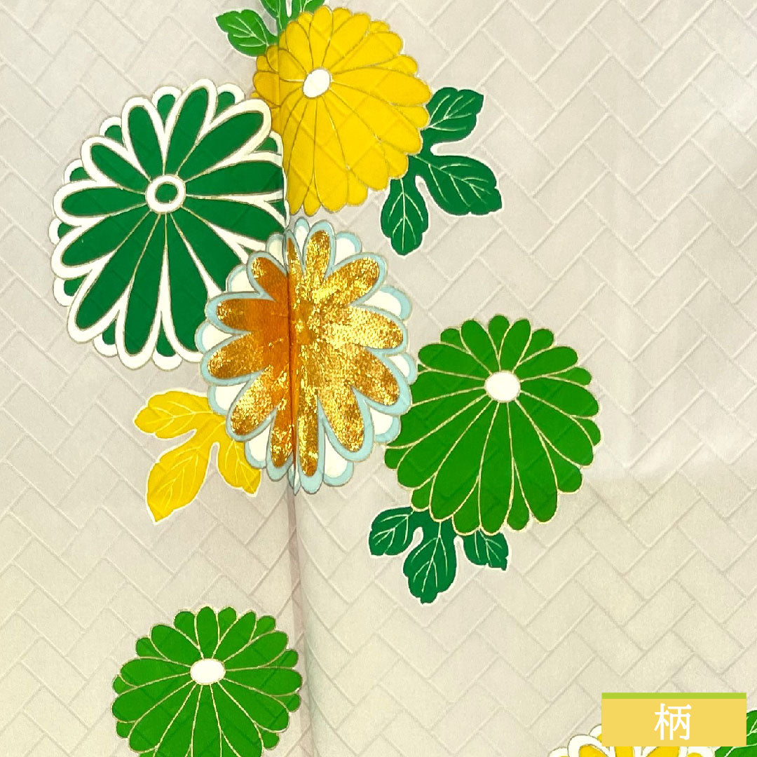 訪問着 正絹 袷 身丈160cm 裄丈64.5cm 薄桜色（うすざくらいろ） 京友禅 菊 Sランク ピンク系 1112004332413
