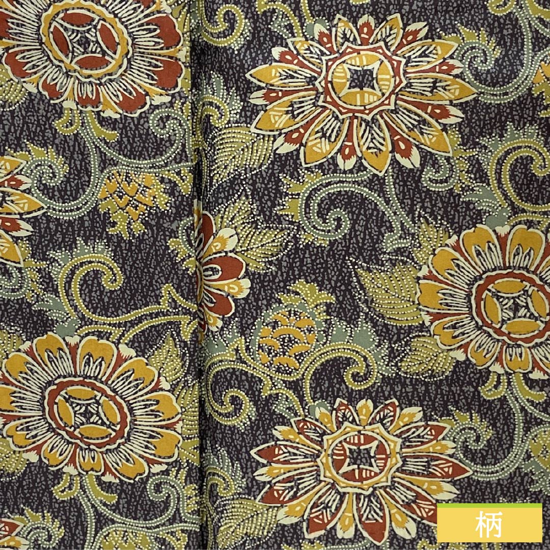 小紋 正絹 Sランク 身丈161.5cm 裄丈64.5cm 袷 石板色（せきばんいろ） 更紗 しつけ糸付き グレー系 1115007182422