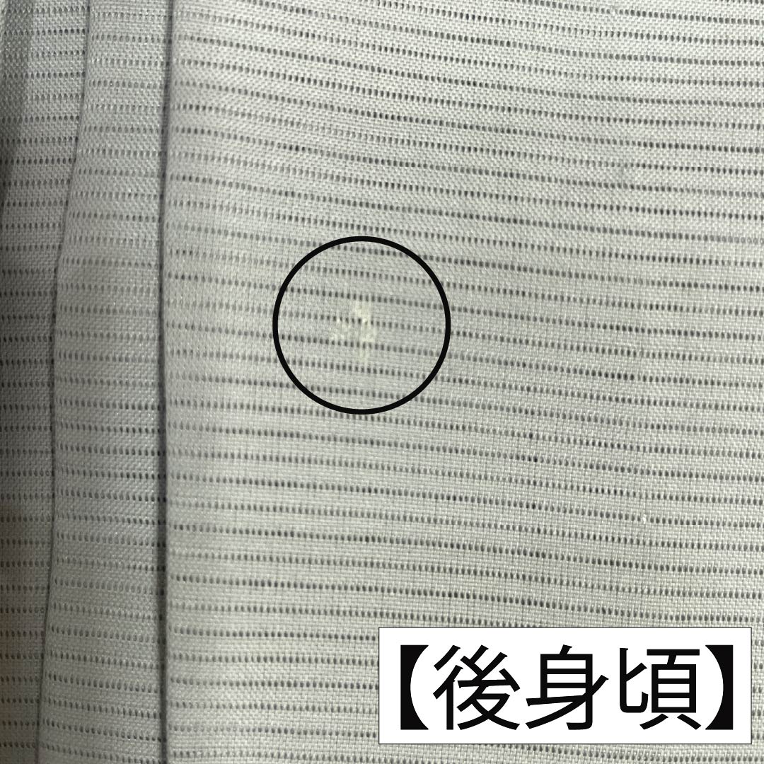 メンズ襦袢 ポリエステル Sランク 身丈142cm 裄丈72cm 青白磁色（せいはくじいろ） 夏用 無地 地衿付き 絽 グレー系 1140001022422
