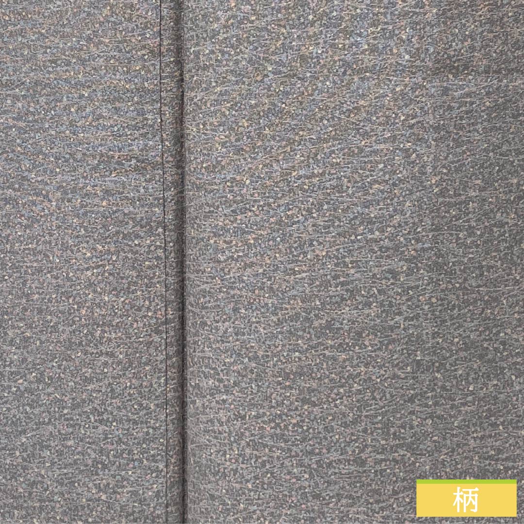 小紋 正絹 身丈160cm 裄丈64.5cm 袷 燻銀色（いぶしぎんいろ） タタキ染 しつけ糸付き Sランク グレー系 1115005842422