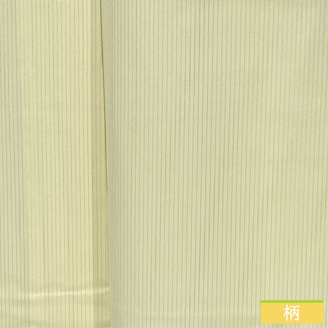 夏物 正絹 色無地 Sランク 身丈162cm 裄丈64.5cm 淡黄蘗色（うすきはだいろ） 竪絽 素無地 一つ紋 絽 黄系 1132003322423
