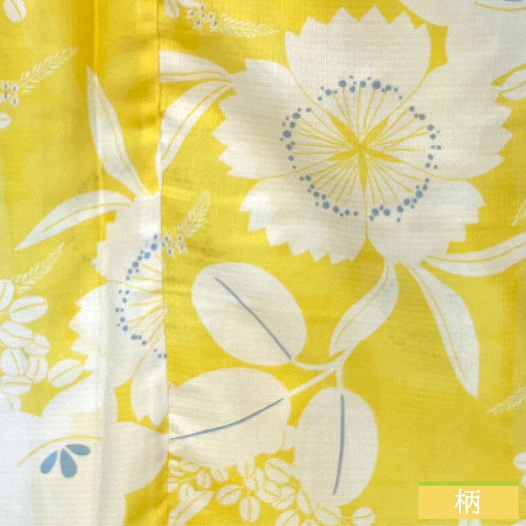（新品未使用品） 浴衣 ポリエステル 身丈167.5cm 裄丈65cm NEWランク 単衣 黄系 黄色 花柄 桔梗 萩 1118005741523