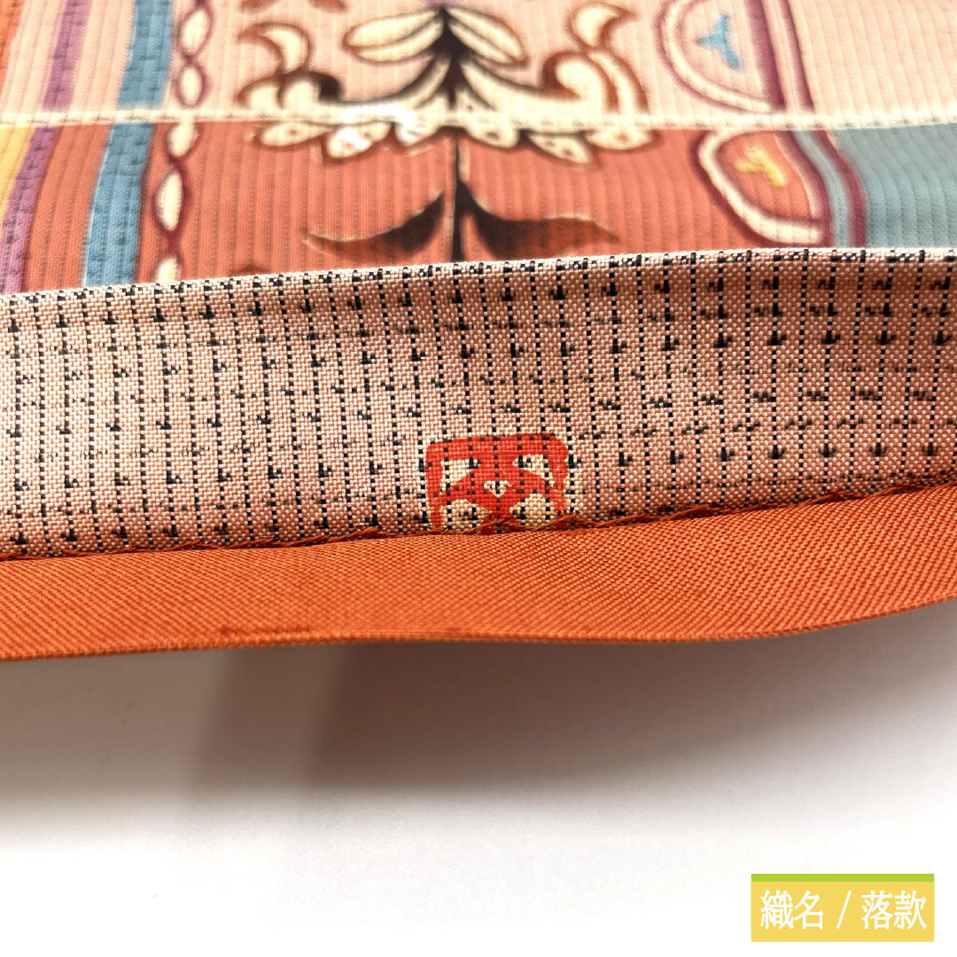 リサイクル着物】袋帯 正絹 Sランク 染め帯 大島紬地 作家物 更紗模様