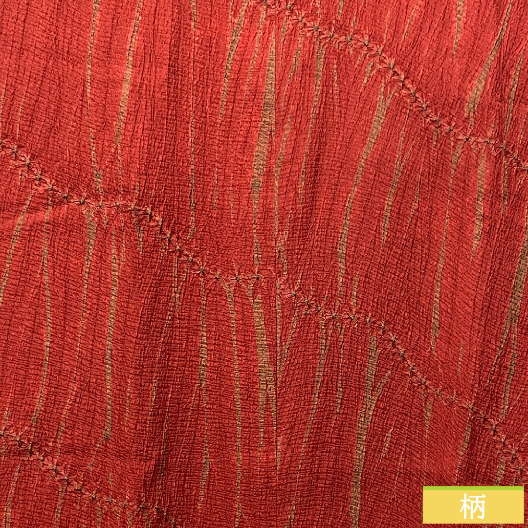 道行コート 正絹 身丈89cm 裄丈64cm 真紅色（しんくいろ） 絞り Sランク 袷 赤系 1117001022912