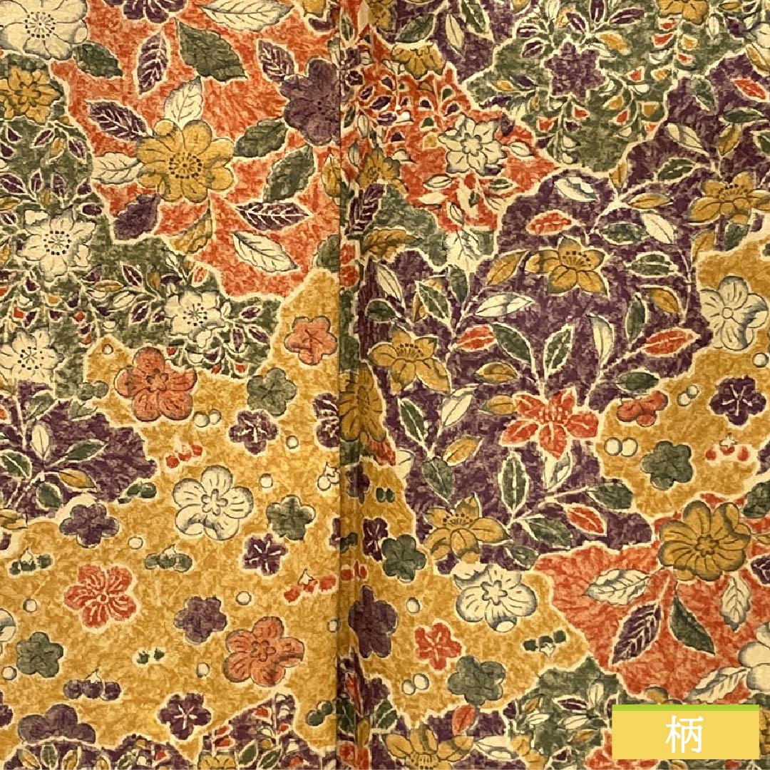 小紋 ポリエステル 身丈158.5cm 裄丈63.5cm 袷 型染 雲取り 総花 洗える着物 Aランク グラデーション系 1115006093399