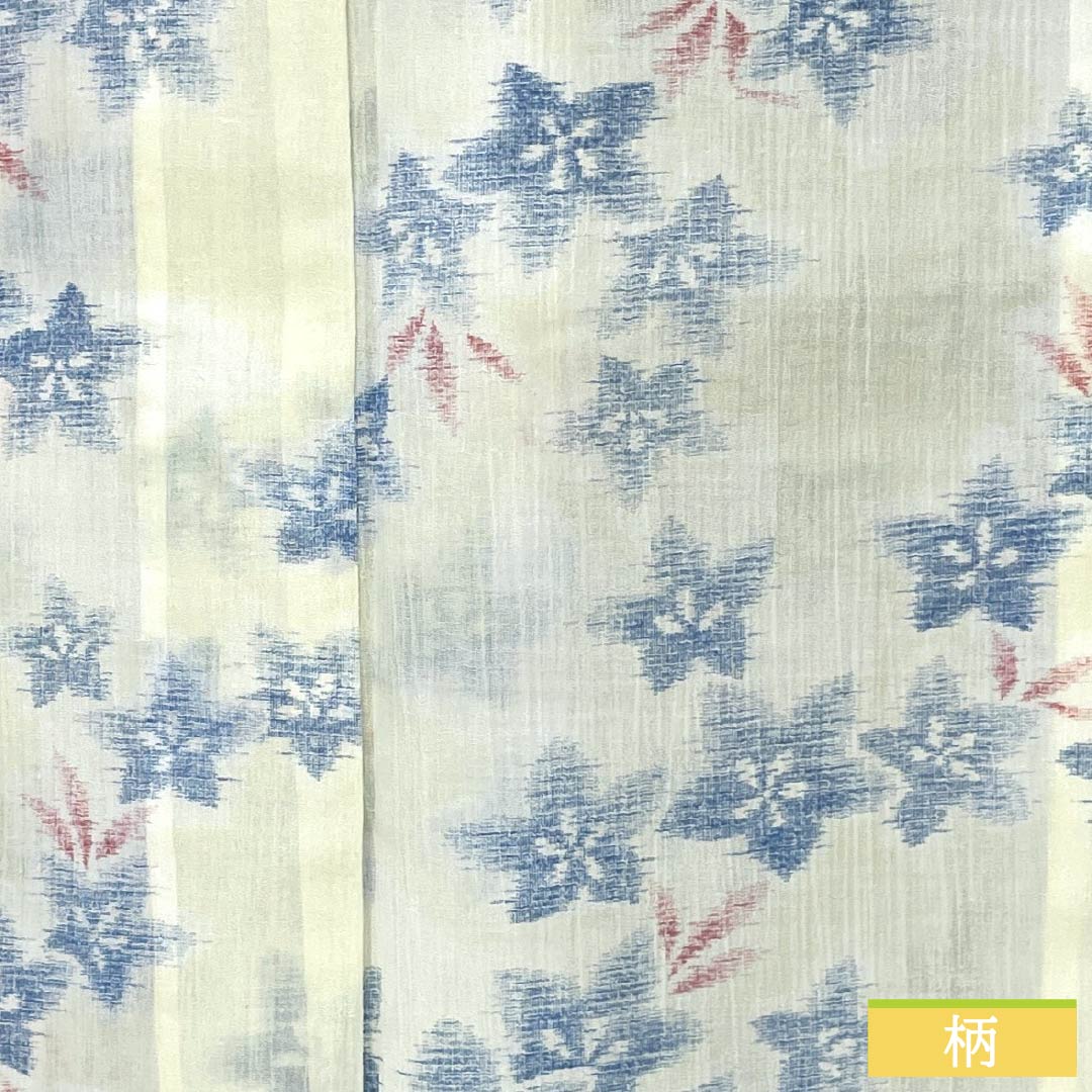 夏物 麻 紬 Sランク 身丈158.5cm 裄丈64cm 白百合色（しらゆりいろ） 夏上布 縮 花柄 紗 白系 1132003622311