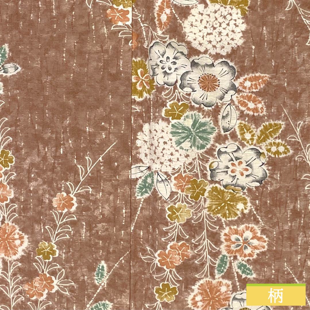 小紋 正絹 身丈162.5cm 裄丈62cm 袷 浅蘇芳色（あさきすおういろ） 紬地 辻ヶ花 Aランク ピンク系 1115006233413