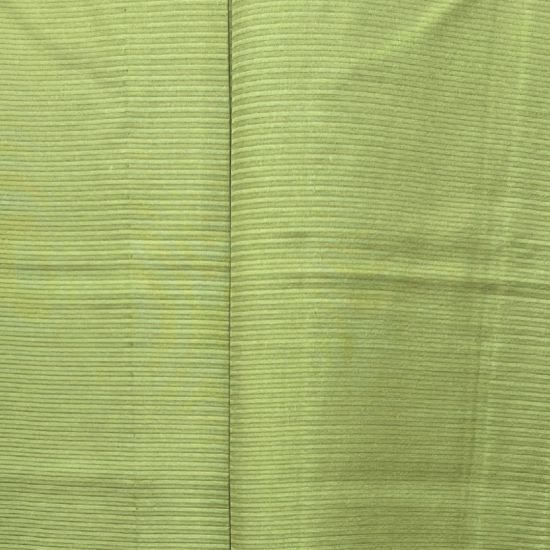 夏物 正絹 色無地 身丈165cm 裄丈65.5cm 麴塵色（きくじんいろ） 素無地 絽 Aランク 緑系 1132001503519