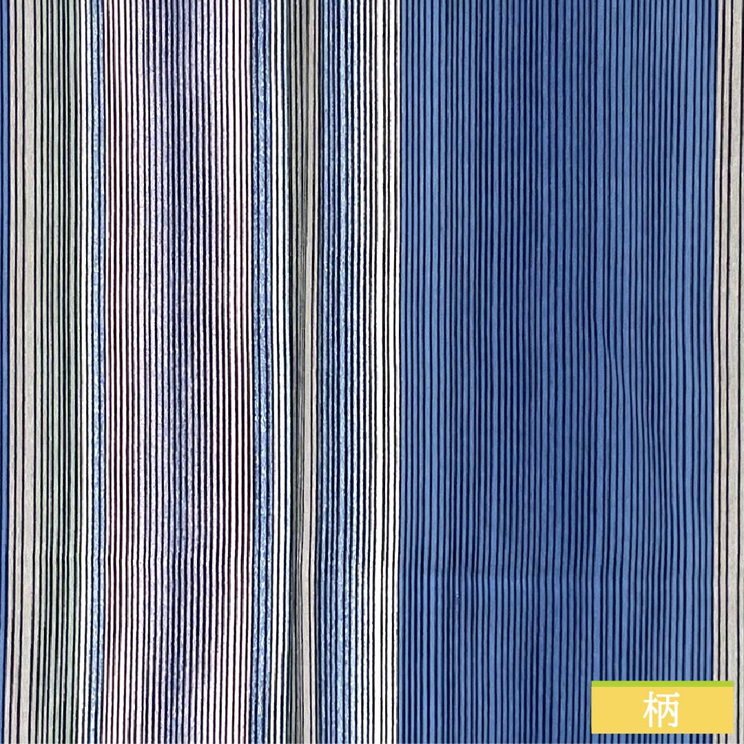 Kimono, Polyester, Rank A, Length 164cm, Sleeve-to-sleeve 64.5cm, Unlined, Light Ultramarine, Stenciled Stripes, Washable Kimono, Blue-toned, 1115007903417