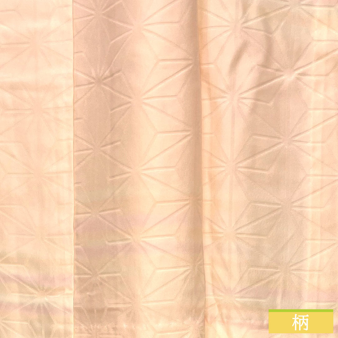 Nagajuban (long undergarment) made of pure silk, length 125.5cm, sleeve length 64.5cm, single layer, dawn color, gradation dye, hemp leaf pattern, A rank, pink, 1129000703313