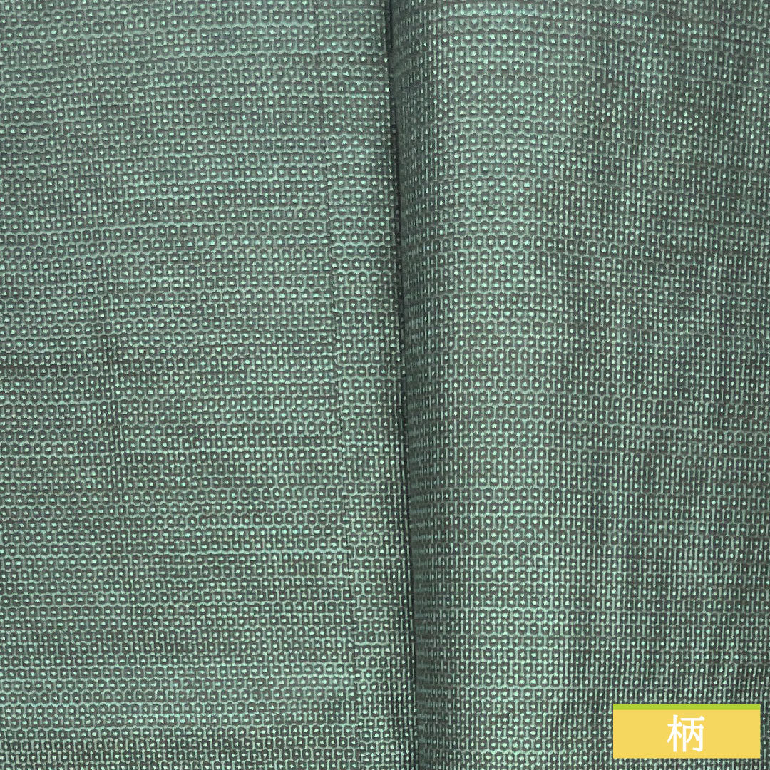 男物 正絹 身丈142.5cm 裄丈70cm 大島紬 100亀甲 亀甲模様 Sランク 袷 緑系 1119000862419
