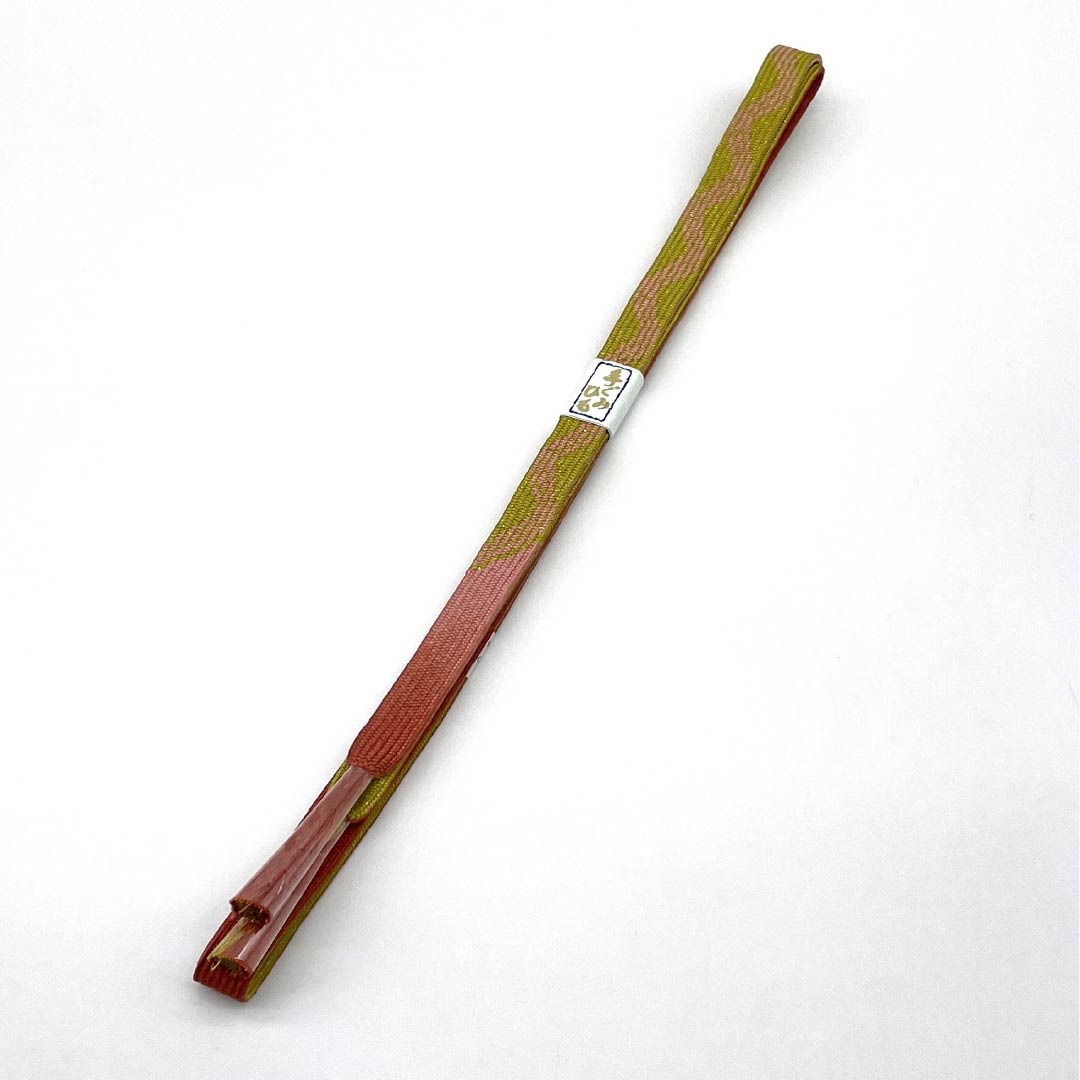 （新古品） 帯締め・帯揚げセット 正絹 Sランク 東雲色（しののめいろ） 部分絞り 長さ約160cm 幅約1.5cm セミフォーマル ピンク系 1141000122313