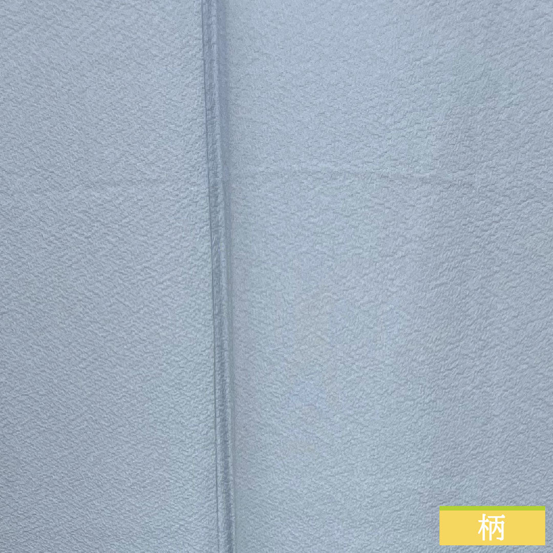 色無地 正絹 身丈164.5cm 裄丈66.5cm 朧花色（おぼろはないろ） 生繰り生糸使用 素無地 一つ紋 袷 Sランク 青系 1114001402417