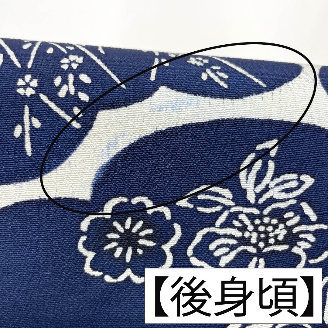 小紋 正絹 Sランク 身丈162cm 裄丈66cm 袷 濃紺色（のうこんいろ） 京紅型 雲取り しつけ糸付き 紺系 1115008352418