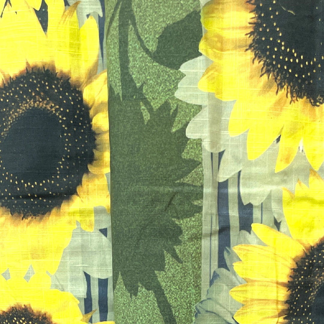 浴衣 しつけ糸付き 未使用品 向日葵 木綿 Sランク 単衣 身丈159cm 裄丈66cm グラデーション系 1118002032399