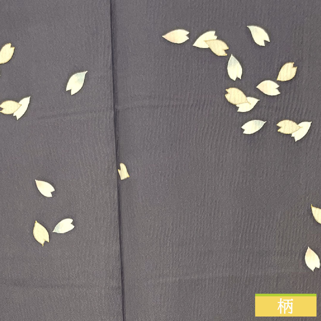 訪問着 正絹 袷 身丈159.5cm 裄丈68.5cm 深滅紫色 洛楽人工房 桜 Aランク 紫系 1112003793320