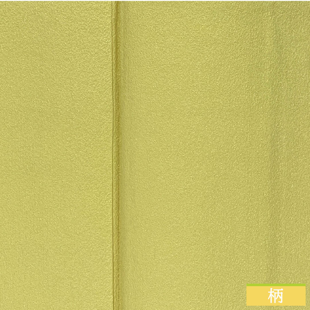 色無地 正絹 身丈156.5cm 裄丈61.5cm 淡黄色（たんこうしょく）綸子 袷 Sランク 黄系 1114002032323