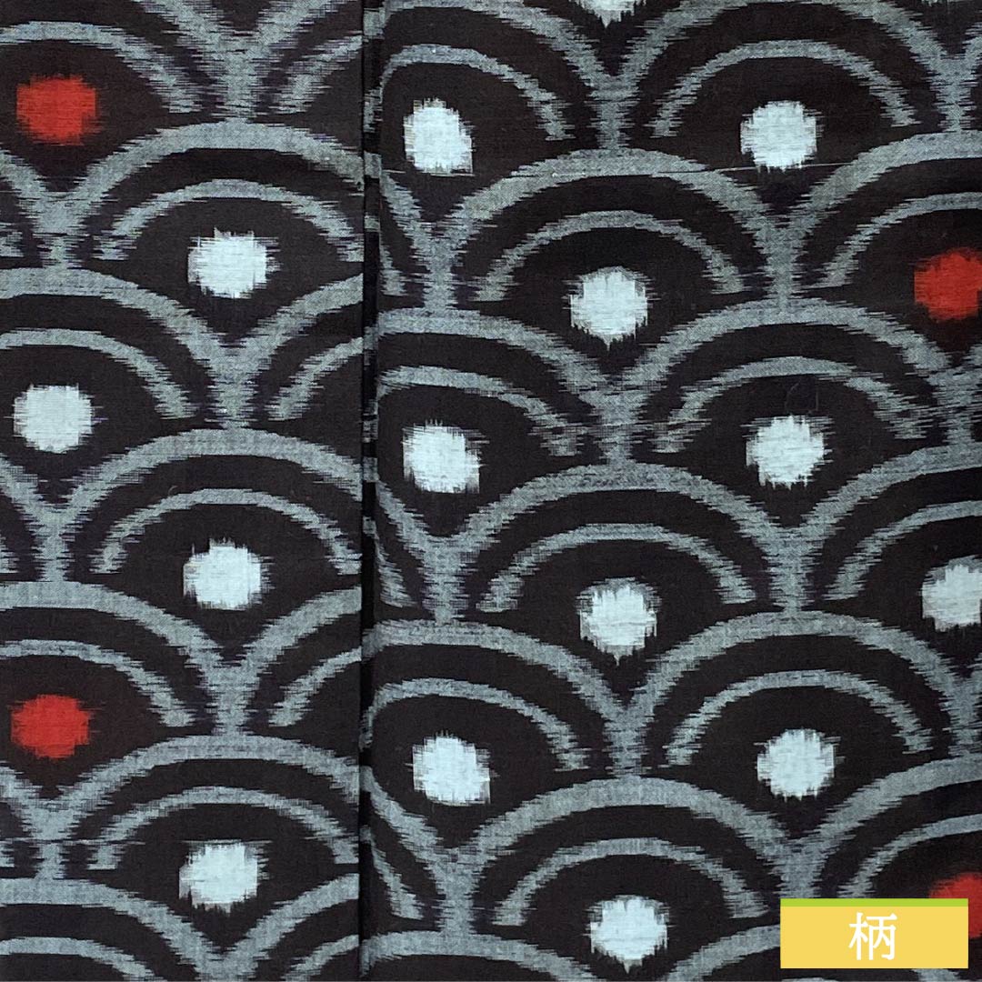 紬 木綿 Aランク 身丈164.5cm 裄丈66.5cm 久留米絣 青海波 単衣 紺系 1116004423418