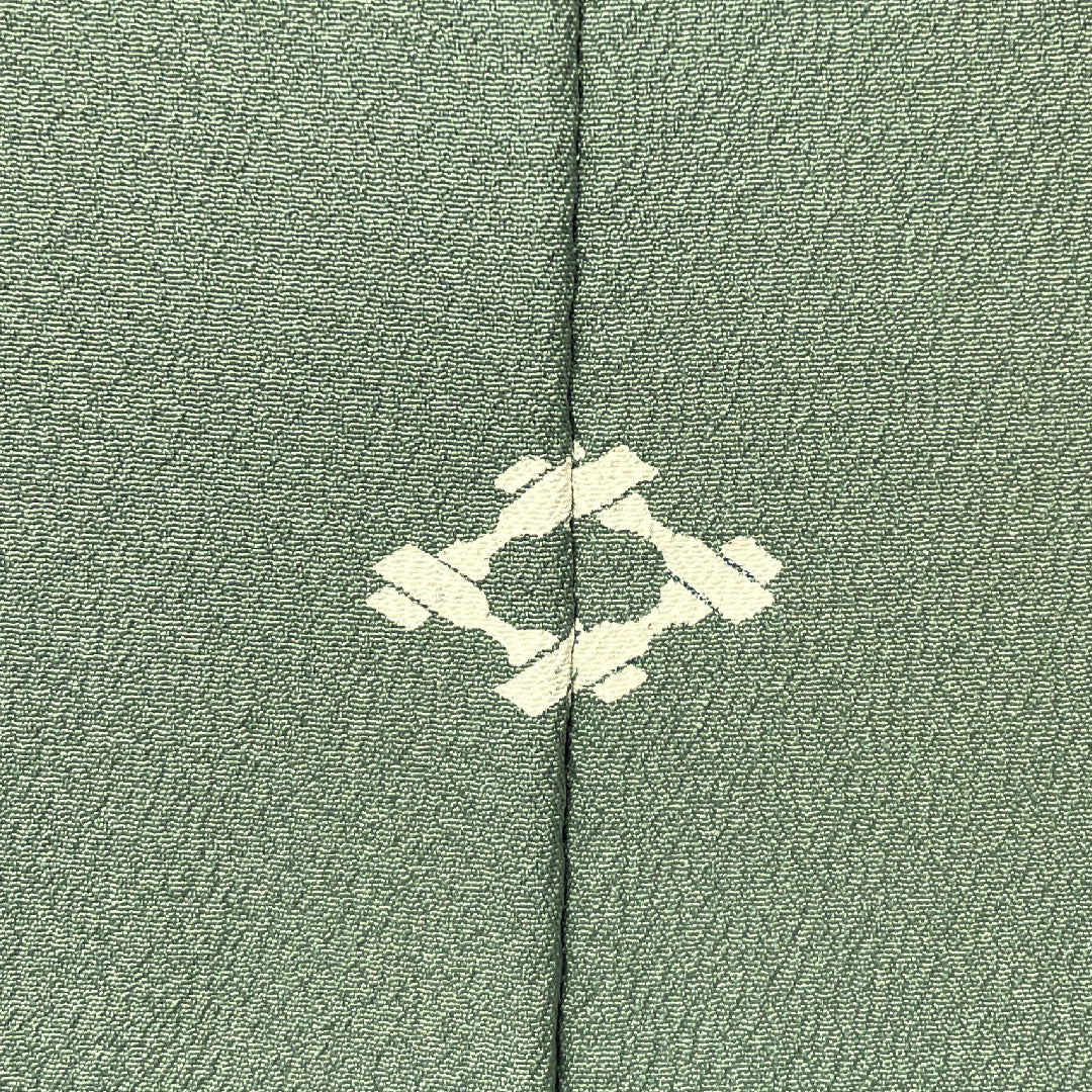 Plain color polyester rust celadon color washable kimono plain pattern assembled lattice length 166cm sleeve length 68cm lined A rank green 1114000773519