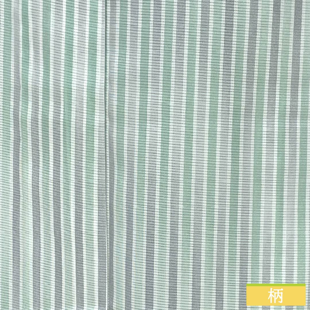 夏物 ポリエステル 小紋 身丈161cm 裄丈64.5cm 縞 洗える着物 絽 Sランク 白系 1132001922411