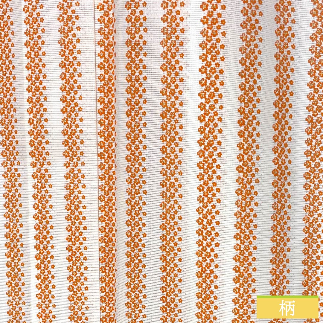 夏物 ポリエステル 小紋 Aランク 身丈167cm 裄丈65cm 洗える着物 小花 縞 絽 白系 1132007113511
