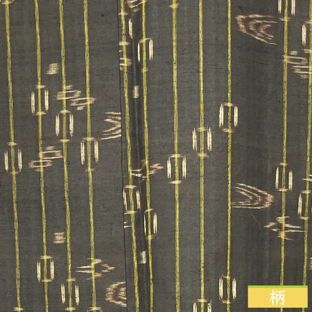 紬 正絹 身丈156.5cm 裄丈63cm 黒鼠色（くろねずいろ） 久米島紬 重要無形文化財 Bランク 袷 茶系 1116003504314