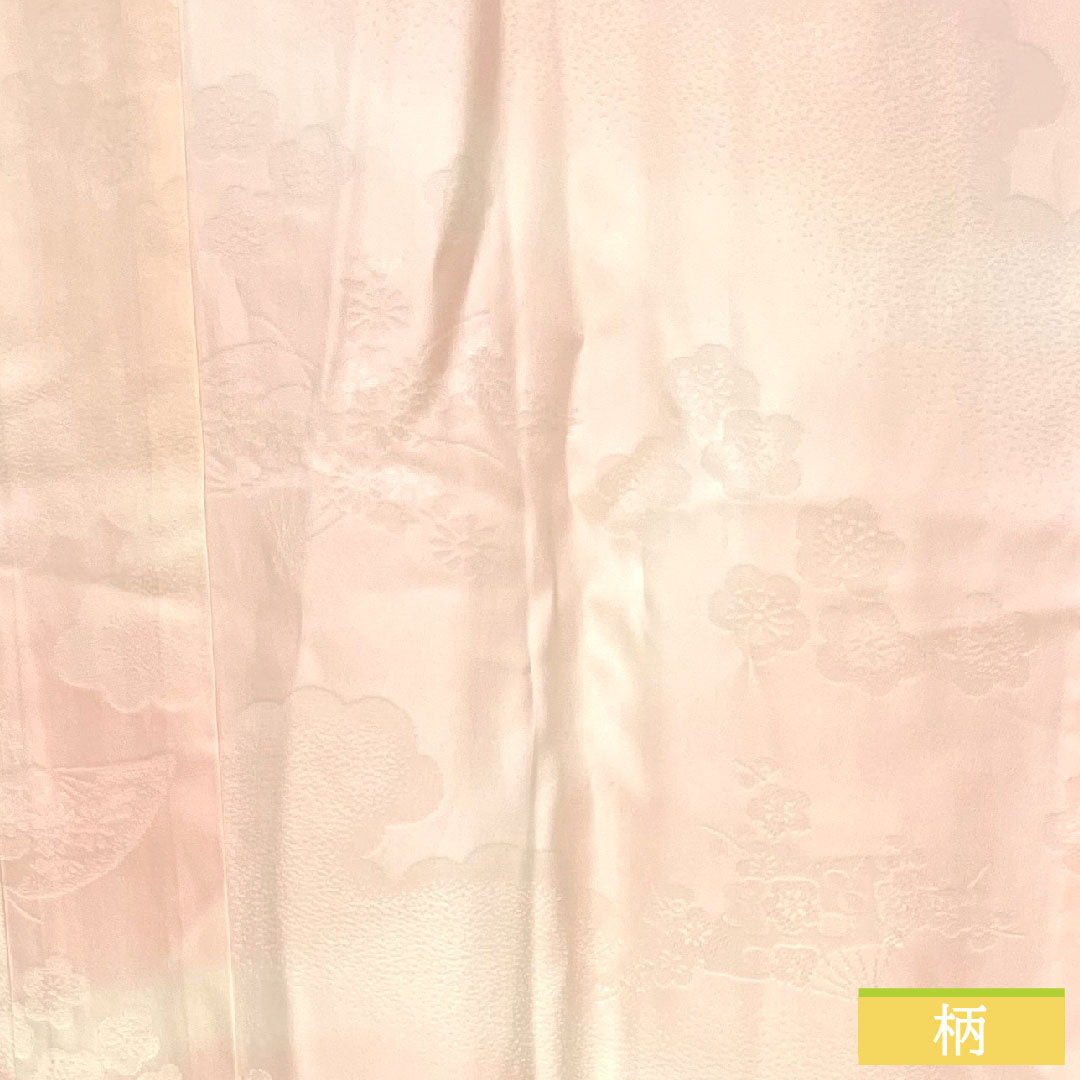 長襦袢 正絹 身丈140.5cm 裄丈69.5cm 単衣 曙色（あけぼのいろ） ボカシ染 吉祥文様 Aランク ピンク系 1129000683513