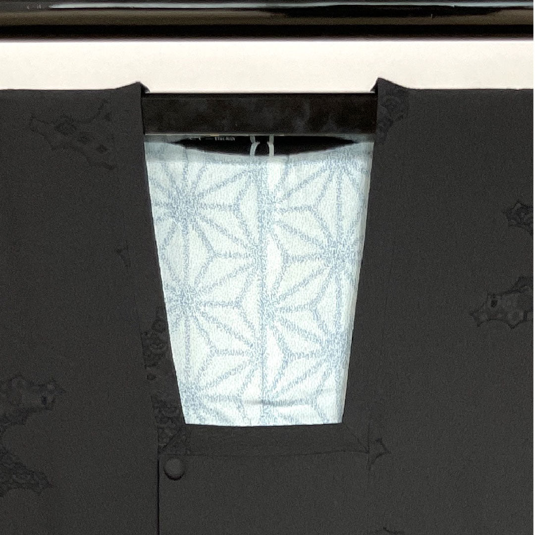 道行コート 身丈93cm 裄丈65cm 喪服用  正絹 Sランク 袷 黒系 1117000482910