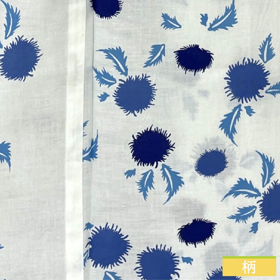Cotton Yukata, Length 166cm, Sleeve Length 64cm, S Rank, Single Layer, White, Thistle Pattern, 1118006742511
