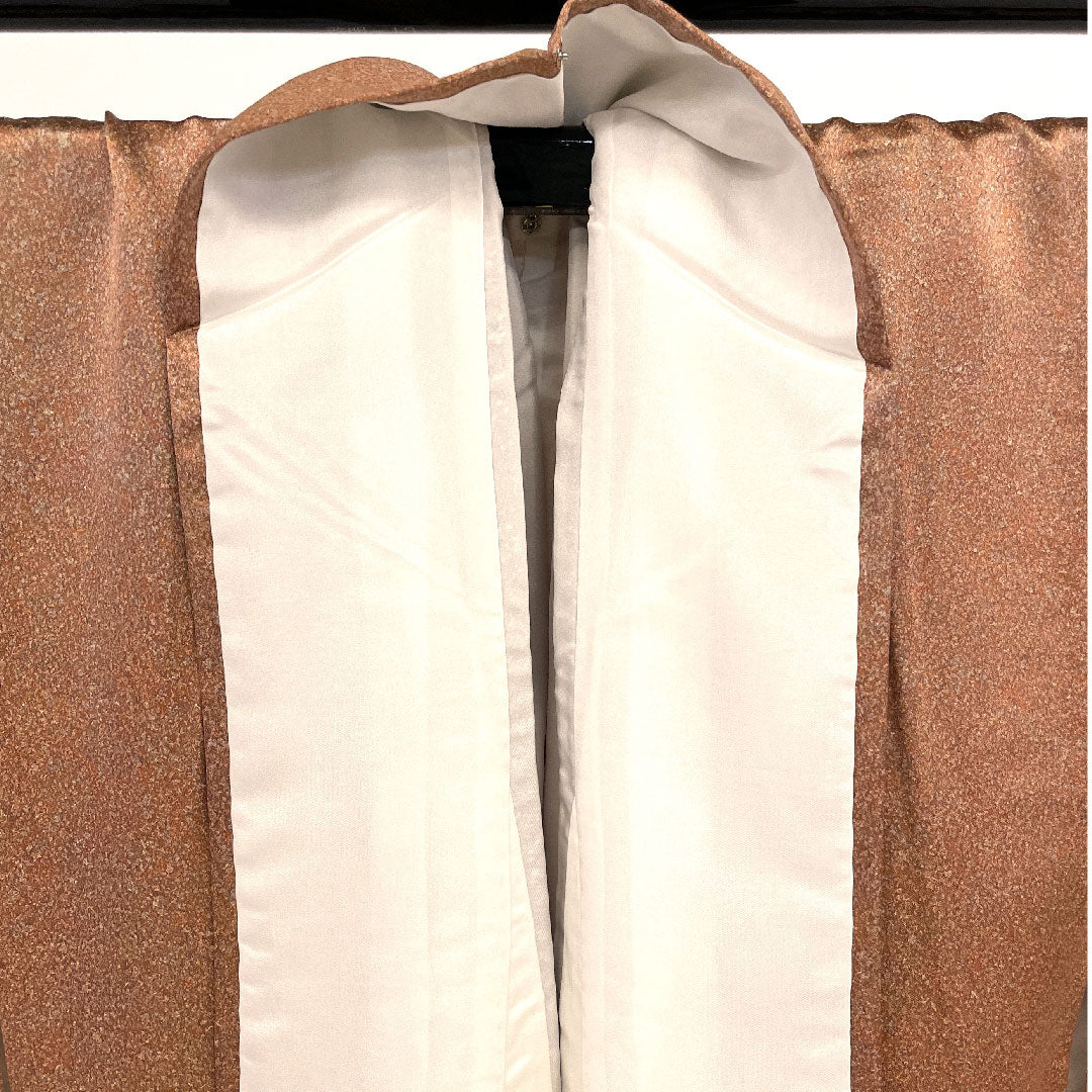 色無地 タタキ染 作家物 源氏車  身丈157cm 裄丈64.5cm 袷  正絹 Sランク 茶系 1114000382314