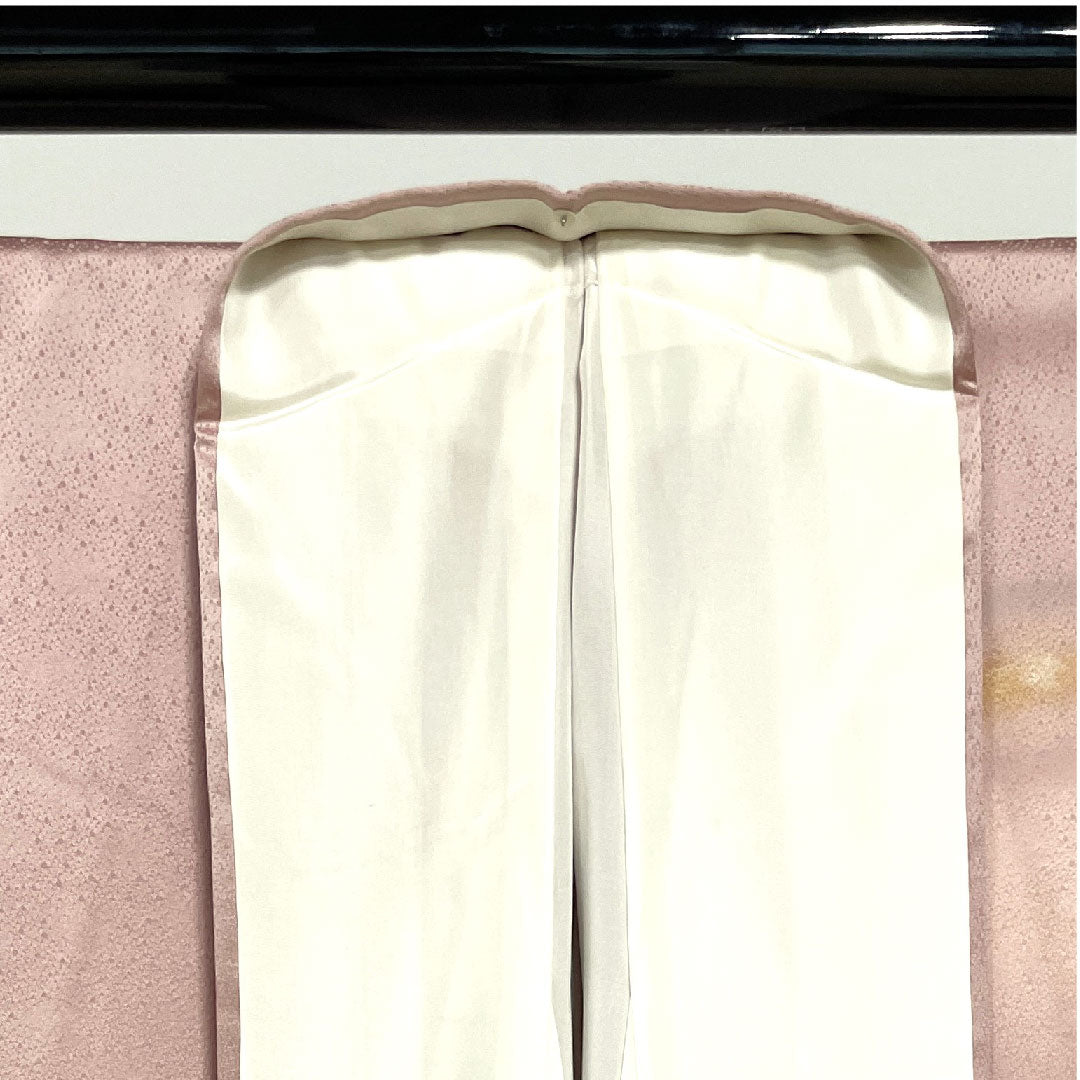 訪問着 袷 身丈157cm 裄丈64cm 退紅色 人間国宝 福田喜重 刺繍 人物模様 正絹 Sランク ピンク系 1112001892313