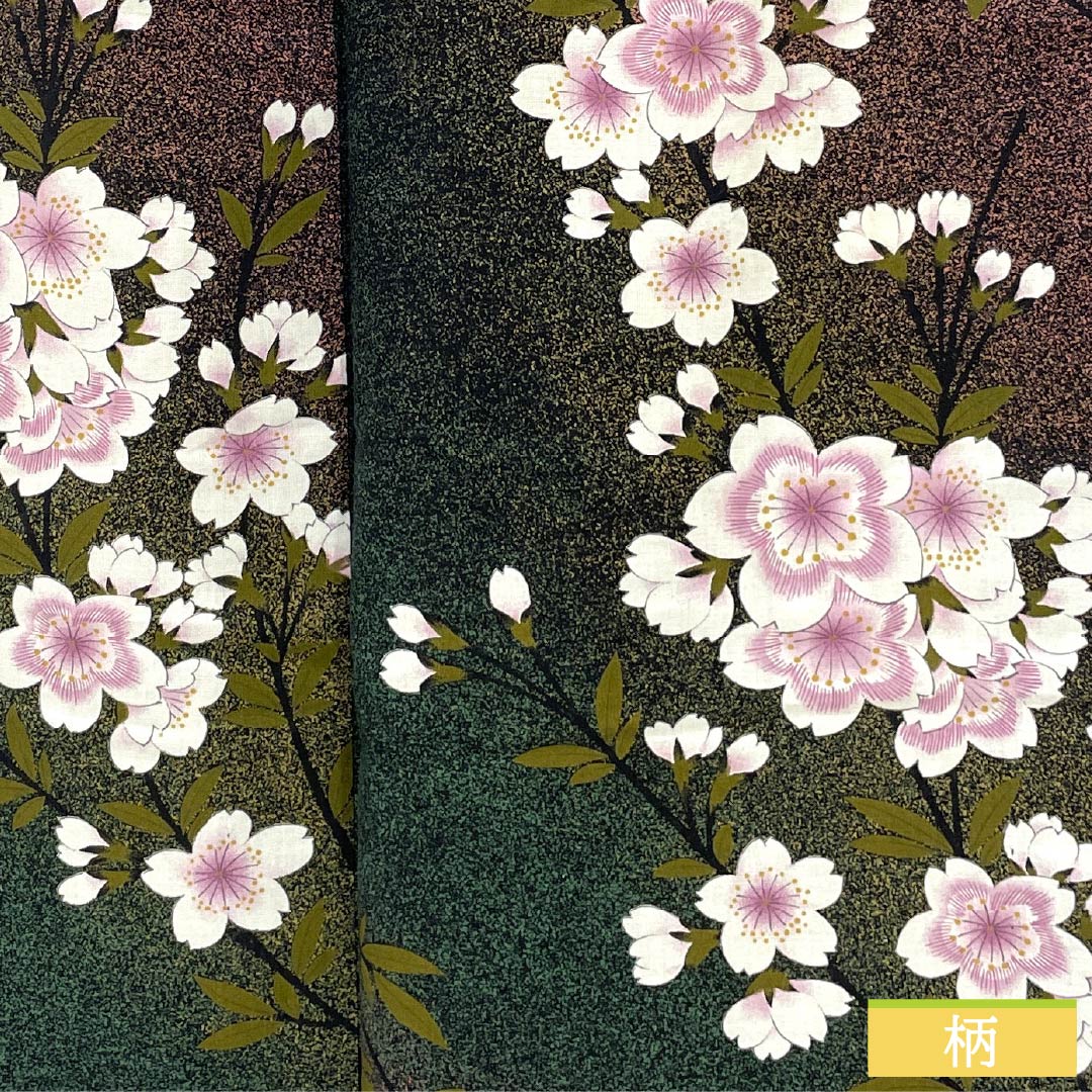 浴衣 木綿 身丈162cm 裄丈68cm Bランク 単衣 グラデーション系 萌葱色（もえぎいろ） 長春色（ちょうしゅんいろ） 桜 1118005984499