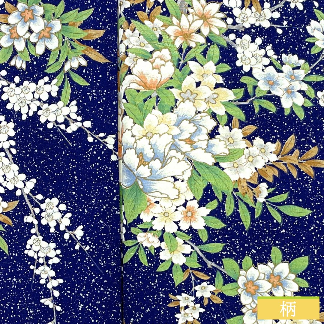 小紋 正絹 身丈158cm 裄丈63cm 袷 瑠璃色（るりいろ） 型染 総花 しつけ糸付き Sランク 紺系 1115005372318